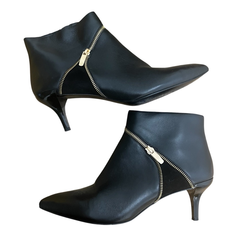 Elegant Black Ankle Booties with Gold Accent